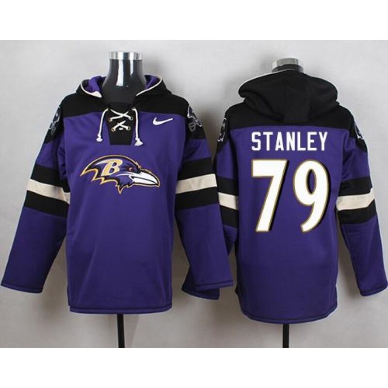 6862b16dc0780_1 Ravens #79 Ronnie Stanley Purple Player Pullover NFL Hoodie