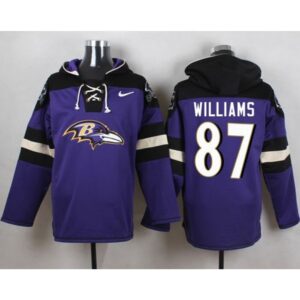 6862b17187b62_1 Ravens #87 Maxx Williams Purple Player Pullover NFL Hoodie