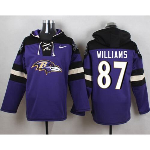6862b17187b62_1 Ravens #87 Maxx Williams Purple Player Pullover NFL Hoodie