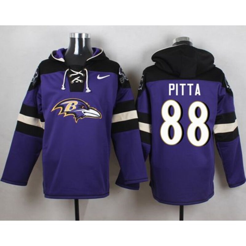 6862b178ed5dc_1 Ravens #88 Dennis Pitta Purple Player Pullover NFL Hoodie