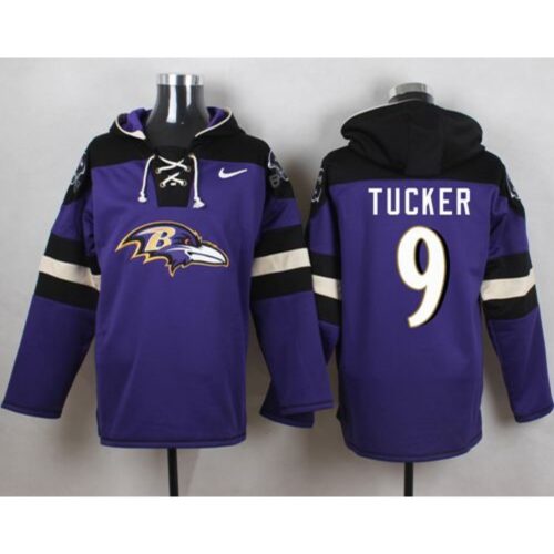 6862b187a0602_1 Ravens #9 Justin Tucker Purple Player Pullover NFL Hoodie