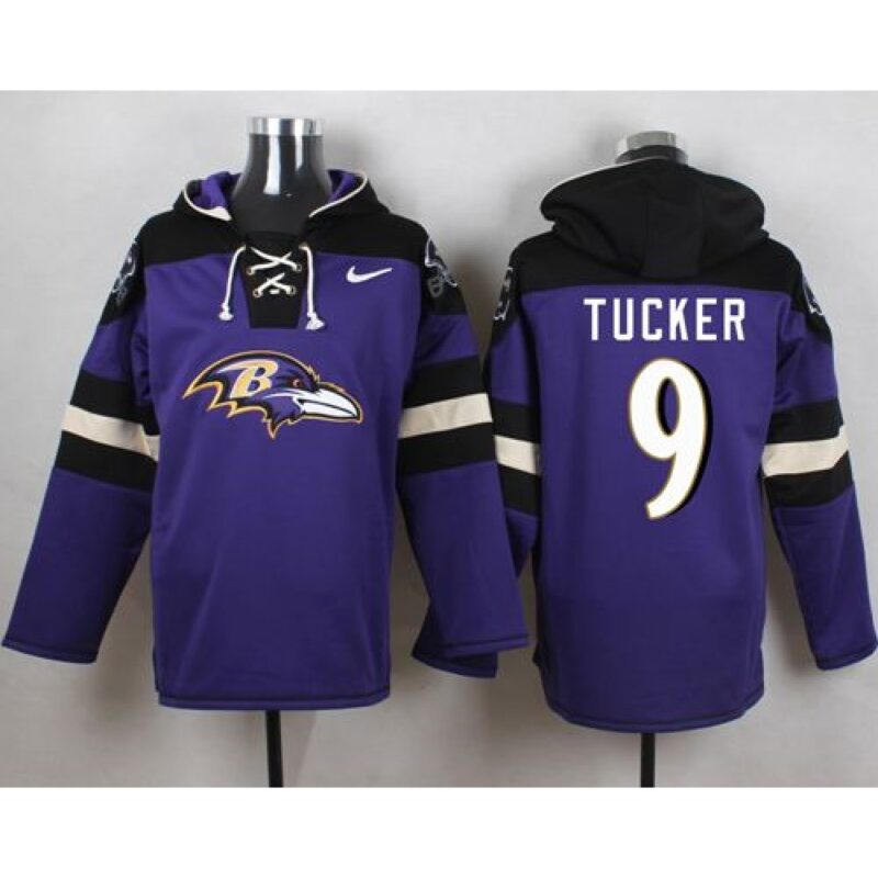 6862b187a0602_1 Ravens #9 Justin Tucker Purple Player Pullover NFL Hoodie