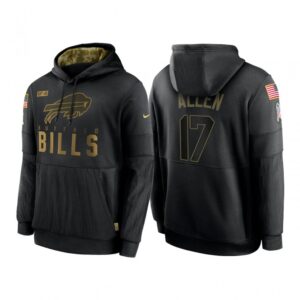 6862b1a4106bf_1 Men's Buffalo Bills #17 Josh Allen 2020 Black Salute to Service Sideline Performance Pullover Hoodie