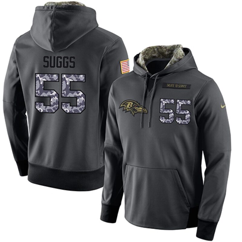 6862b1bf90c89_1 NFL Men's Baltimore Ravens #55 Terrell Suggs Stitched Black Anthracite Salute to Service Player Performance Hoodie