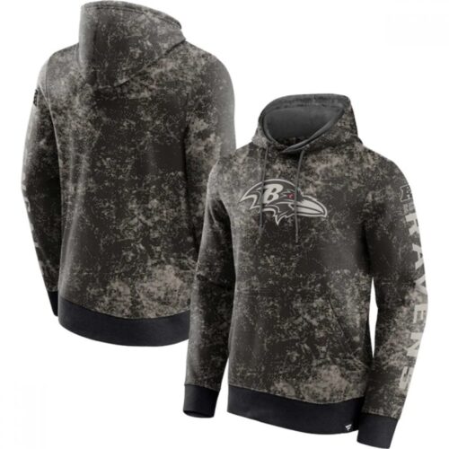 6862b20469af0_1 Men's Baltimore Ravens Black/Gray Blackout Tonal Pullover Hoodie