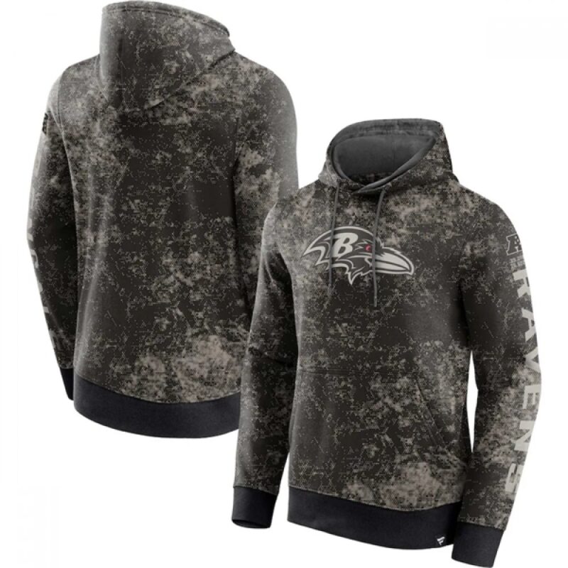 6862b20469af0_1 Men's Baltimore Ravens Black/Gray Blackout Tonal Pullover Hoodie