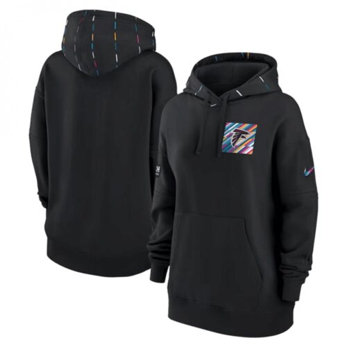 6862b22c99605_1 Women's Atlanta Falcons Black 2023 Crucial Catch Club Pullover Hoodie(Run Small)