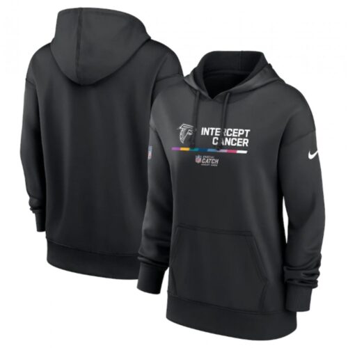 6862b22fb9da7_1 Women's Atlanta Falcons 2022 Black NFL Crucial Catch Therma Performance Pullover Hoodie(Run Small)