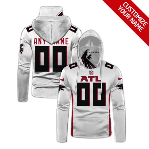 6862b4191a7cd_1 Men's Atlanta Falcons 2020 White Customize Hoodie Mask