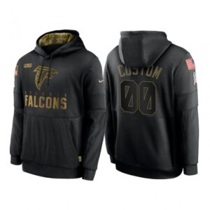 6862b572604e8_1 Men's Atlanta Falcons ACTIVE PLAYER Custom 2020 Black Salute to Service Sideline Performance Pullover Hoodie