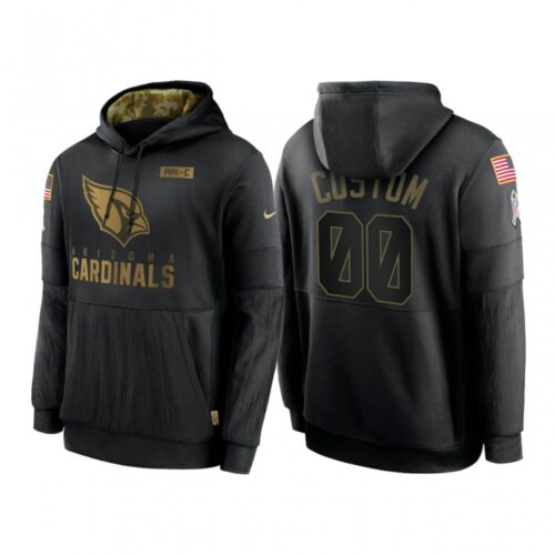 6862b5ace2252_1 Men's Arizona Cardinals Customized 2020 Black Salute To Service Sideline Performance Pullover Hoodie