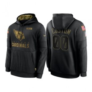 6862b61212307_1 Men's Arizona Cardinals ACTIVE PLAYER Custom 2020 Black Salute to Service Sideline Performance Pullover Hoodie