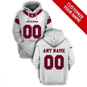 6862b6d409160_1 Men's Arizona Cardinals Active Player Custom 2021 White Pullover Hoodie