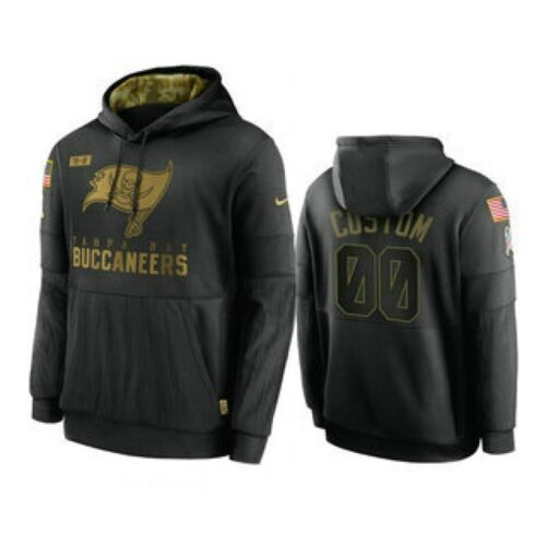 6862beaf58ede_1 Men's Tampa Bay Buccaneers Customized 2020 Black Salute To Service Sideline Performance Pullover Hoodie