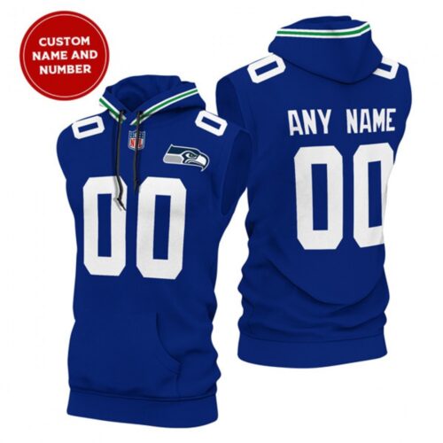 6862c004685af_1 Men's Seattle Seahawks Customized Royal Limited Edition Sleeveless Hoodie