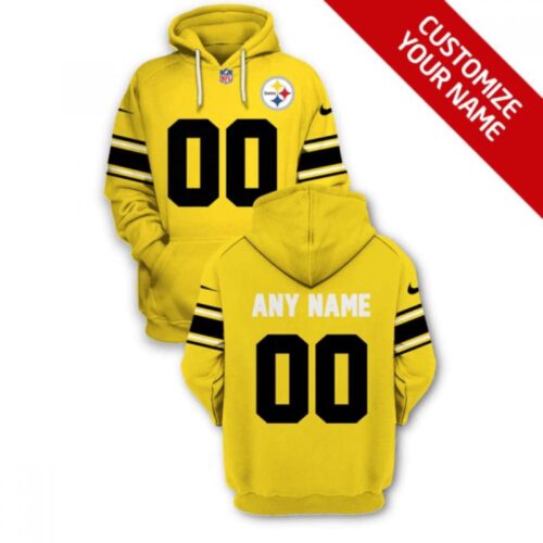 6862c686aaaa5_1 Men's Pittsburgh Steelers Active Player Custom 2021 Yellow Pullover Hoodie