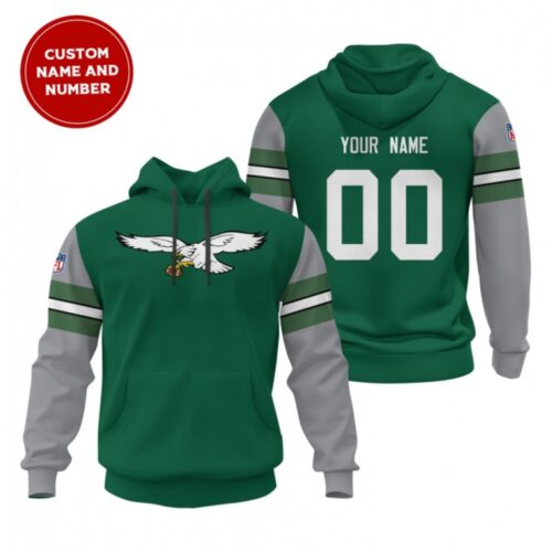 6862cb06d0800_1 Men's Philadelphia Eagles Green Custom Sideline Alternate Club Pullover Stitched Hoodie