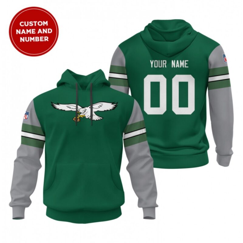 6862cb06d0800_1 Men's Philadelphia Eagles Green Custom Sideline Alternate Club Pullover Stitched Hoodie