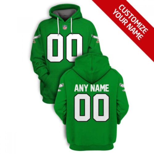 6862cb0ba8c25_1 Men's Philadelphia Eagles Active Player Custom 2021 Green Pullover Hoodie