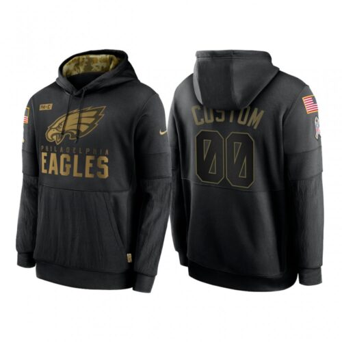 6862cb6c82146_1 Men's Philadelphia Eagles ACTIVE PLAYER Custom 2020 Black Salute to Service Sideline Performance Pullover Hoodie