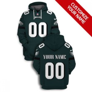6862cbf4b0d06_1 Men's Philadelphia Eagles Active Player Custom 2021 Black Green Pullover Hoodie