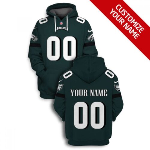 6862cbf4b0d06_1 Men's Philadelphia Eagles Active Player Custom 2021 Black Green Pullover Hoodie