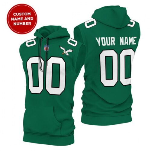 6862cc832b4aa_1 Men's Philadelphia Eagles Customized Green Limited Edition Sleeveless Hoodie