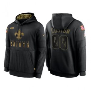 6862d477a2925_1 Men's New Orleans Saints ACTIVE PLAYER Custom 2020 Black Salute to Service Sideline Performance Pullover Hoodie