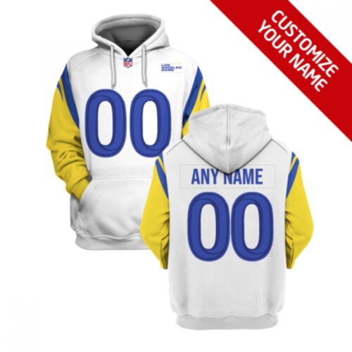 6862e1c38c7a2_1 Men's Los Angeles Rams Active Player Custom 2021 White Pullover Hoodie