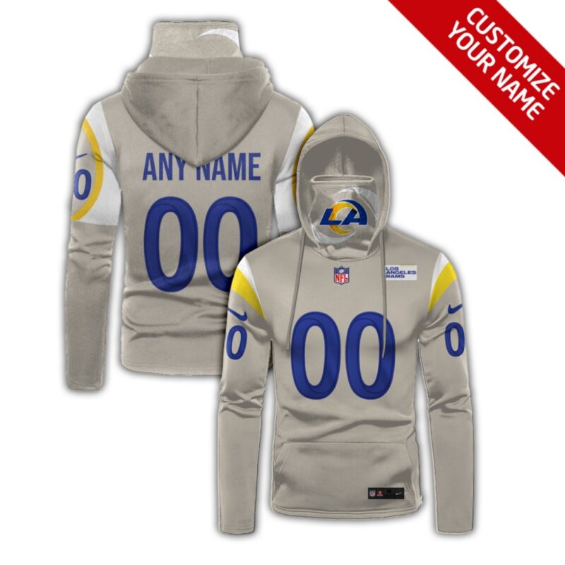 6862e1d061972_1 Men's Los Angeles Rams 2020 Cream Customize Hoodie Mask