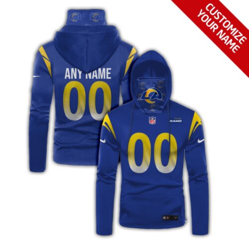 6862e277e6d6b_1 Men's Los Angeles Rams 2020 Blue Customize Hoodie Mask