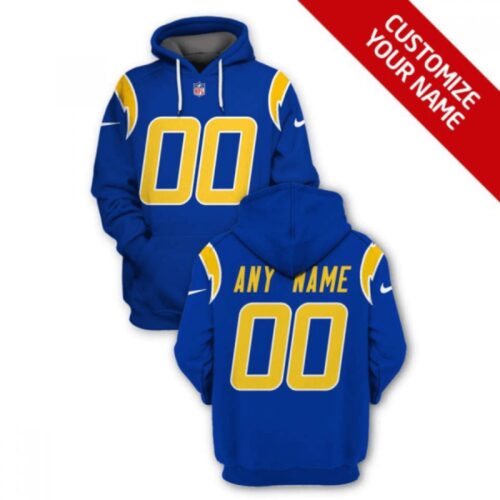 6862e65ad0774_1 Men's Los Angeles Chargers Active Player Custom 2021 Royal Pullover Hoodie