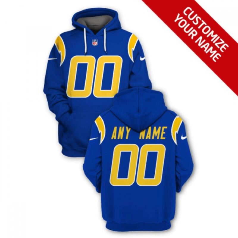 6862e65ad0774_1 Men's Los Angeles Chargers Active Player Custom 2021 Royal Pullover Hoodie