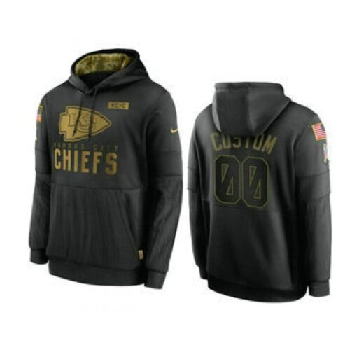 6862eccf571e1_1 Men's Kansas City Chiefs ACTIVE PLAYER Custom 2020 Black Salute To Service Sideline Performance Pullover Hoodie