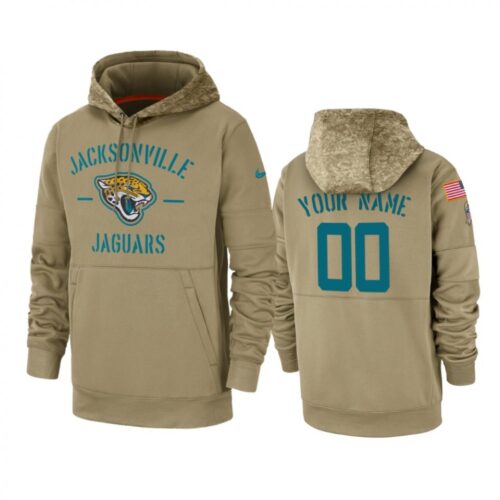 6862ef62c1636_1 Men's Jacksonville Jaguars Customized Tan 2019 Salute To Service Sideline Therma Pullover Hoodie