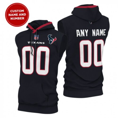 6862f2d2718f8_1 Men's Houston Texans Customized Navy Limited Edition Sleeveless Hoodie