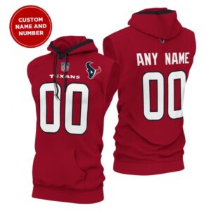 6862f33f7ba13_1 Men's Houston Texans Customized Red Limited Edition Sleeveless Hoodie