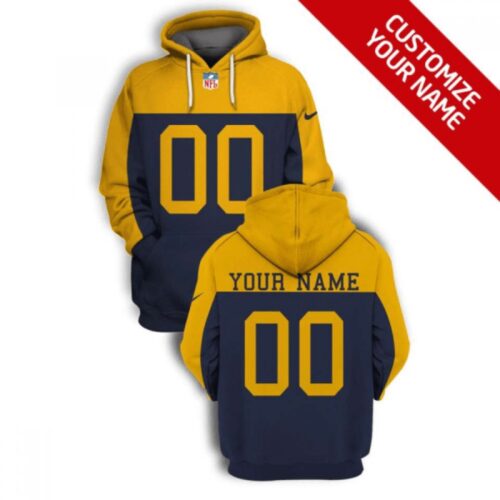 6862f5a966612_1 Men's Green Bay Packers Active Player Custom 2021 Navy Yellow Pullover Hoodie