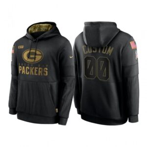 6862f6e1b2562_1 Men's Green Bay Packers ACTIVE PLAYER Custom 2020 Black Salute to Service Sideline Performance Pullover Hoodie