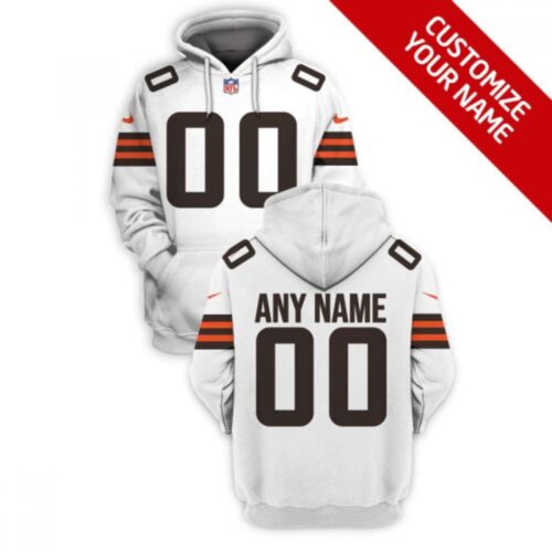 686301619d5b6_1 Men's Cleveland Browns Active Player Custom 2021 White Pullover Hoodie
