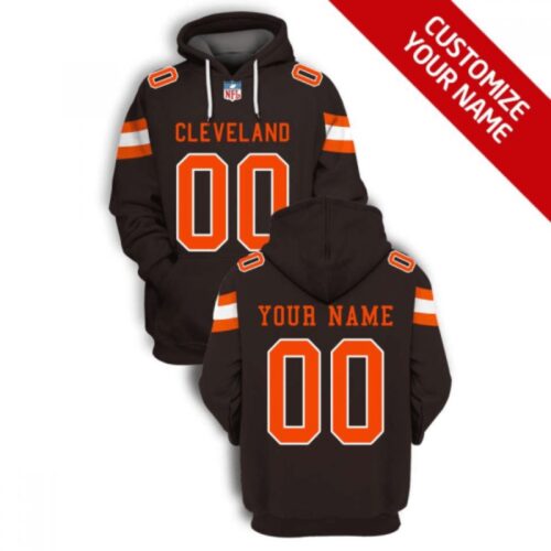 6863016685799_1 Men's Cleveland Browns Active Player Custom 2021 Brown Pullover Hoodie