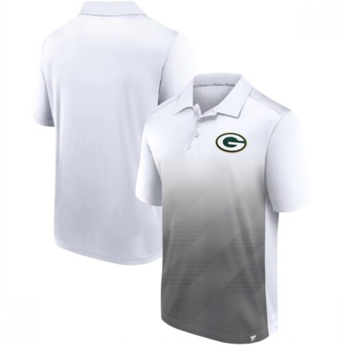 68630785b683d_1 Men's Green Bay Packers White/Grey Iconic Parameter Sublimated Polo