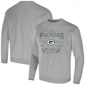 686308808c717_1 Men's Green Bay Packers Gray Darius Rucker Collection Pullover Sweatshirt
