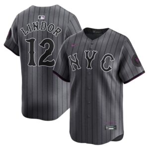 6863102c5b3f3_1 Men's New York Mets #12 Francisco Lindor Graphite 2024 City Connect Limited Player Jersey