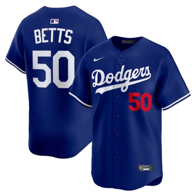 6863103852bb1_1 Men's Los Angeles Dodgers #50 Mookie Betts Royal Alternate Limited Player Jersey