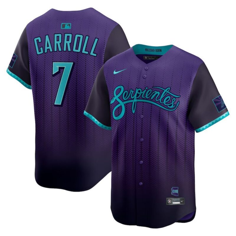 686310416b56f_1 Men's Arizona Diamondbacks #7 Corbin Carroll Nike Purple 2025 City Connect Limited Player Jersey