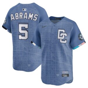 68631093f1d18_1 Men's Washington Nationals #5 CJ Abrams Nike Blue 2025 City Connect Limited Jersey