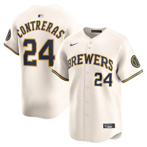 686310afeb413_1 Men's Milwaukee Brewers #24 William Contreras Nike Cream Alternate Limited Player Jersey