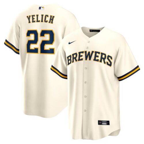686310cb57f95_1 Men's Milwaukee Brewers #22 Christian Yelich Nike Cream Alternate Replica Player Jersey