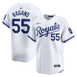 6863111186ad6_1 Men's Kansas City Royals #55 Cole Ragans Nike White Home Limited Player Jersey